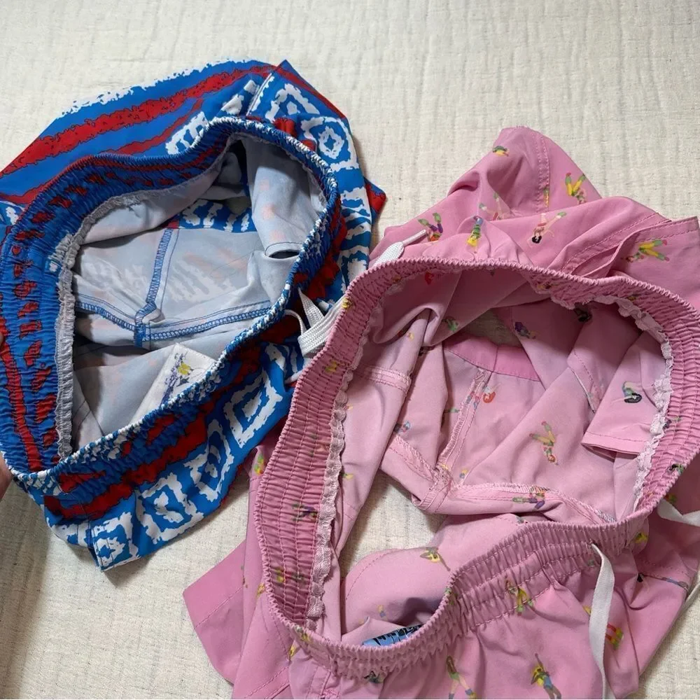 Lot Of 2 Chubbies Swim Trunks Men’s Size Medium Colorful *Liners Been Cut Out*